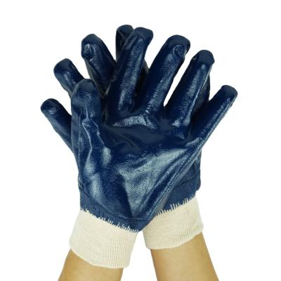 China Nitrile Coated Gloves Blue Fully Lined Nitrile Coated Gloves Jersey Knit Wrist Industrial Work Gloves Winter Gloves for sale