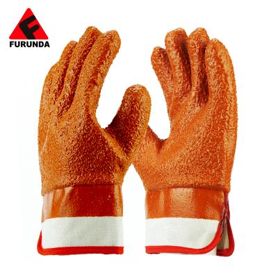 China Seamless Durable Fully Coated Red PVC Gloves Safety Cuff Chip Finish Gloves For Rigger for sale