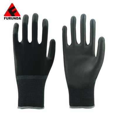 China Seamless PU Gloves Polyester Work PU Coated Gloves PU Palm Coated Work Gloves for sale