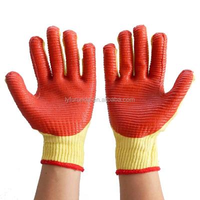 China General Purpose High Quality Cotton Rubber Coated Safety Latex Fabricator Working Gloves For Construction for sale