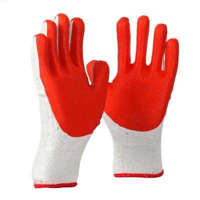 China General Purpose Cotton Knitted Gloves Red Latex Laminated Cut Resistant Work Gloves For Glass Handling for sale