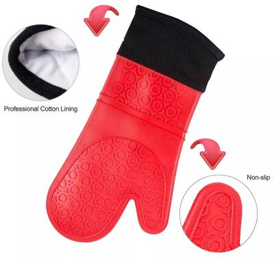 China Oven Household Cooking BBQ Gloves For Grill Anti Cotton Silicone Gloves Coating Heat Resistant Silicone Gloves for sale