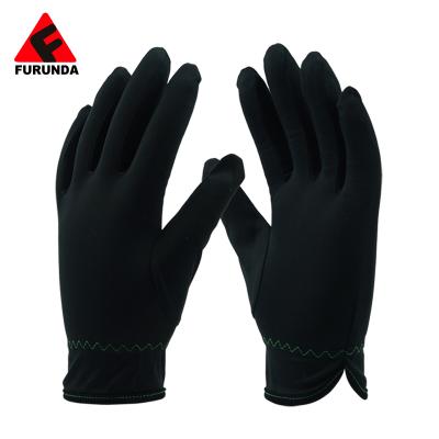 China Breathable Black Cotton Gloves Jewelry Safety Work Gloves For Parade Inspection for sale