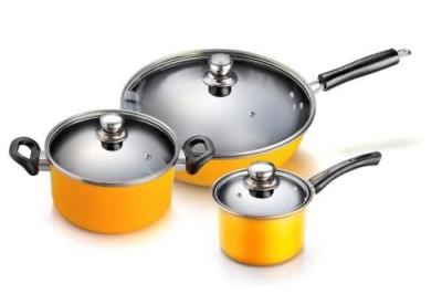 China Custom Stainless Steel Non Stick Cookware , Easy Cleaning Non Stick Pots And Pans Set for sale