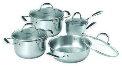 China Silver Body Nonstick Cookware Set High Heat Efficiency 16cm - 22cm Pot for sale