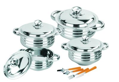 China High Polishing Stainless Steel Pots And Pans Set , Stainless Steel Saucepan Set for sale