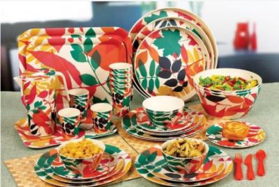 China Round Shape Bamboo Dinnerware Set High Strength Fashiona Design BPA Free for sale