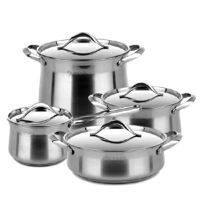 China 410 # Stainless Steel Cookware Sets 0.4mm Thickness High Heat Efficiency for sale