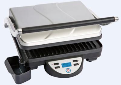 China 4 Slices Home Panini Grill Ss Housing With Aluminum Arms And LCD Display Digital Control for sale