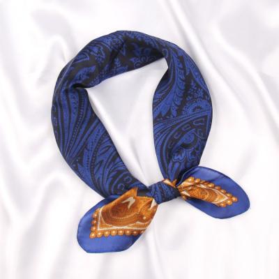 China New Paisley Design Soft Smooth Fashionable Square Head Scarf Ladies Handbag Decoration Silk Scarf for sale