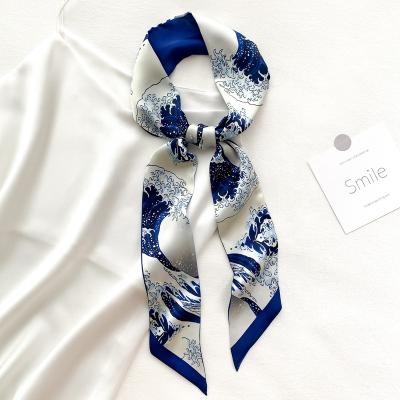 China High Quality Custom Print Fashion Long Hair Satin Scarf Decoration Scarf Skinny Headbands For Women for sale