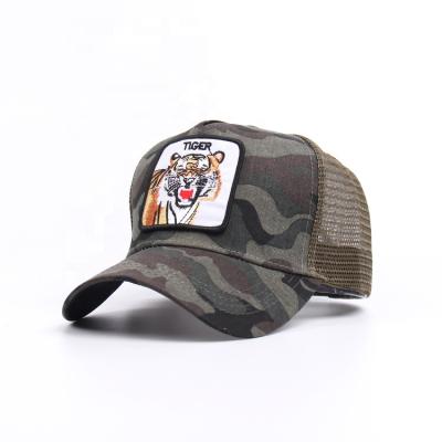 China COMMON Baseball Cap Mesh Summer Sun Hats Unisex Breathable Fashion Animal Embroidery 5 Panel Camouflage Baseball Cap for sale