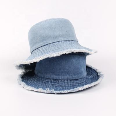 China Fashion Casual Foldable Stylish Ladies\New Custom Spring Comfortable\Durable Brim Off Sun Protection Denim Bucket Hat for sale