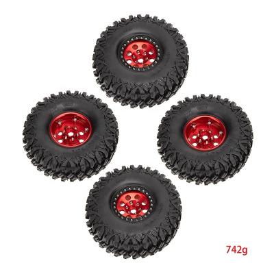 China Vehicles & Remote Control Toys 4PCS 1.9 Inch Aluminum Alloy Wheels and Rubber Tires Kit for 1/10 Voodoo SCX10 90046 D90 KLR Axial RC Rock Crawler TRX-4 for sale