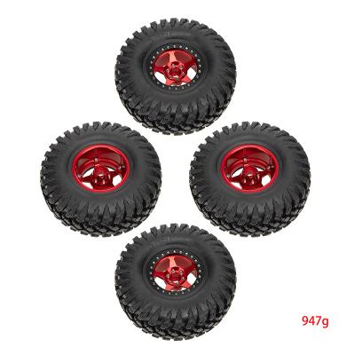 China Vehicles & Remote Control Toys 4PCS 2.2 Inch Aluminum Alloy Wheels and Rubber Tires Kit for 1/10 RC Rock Crawler Axial SCX10 RR10 Appearance Yeti for sale