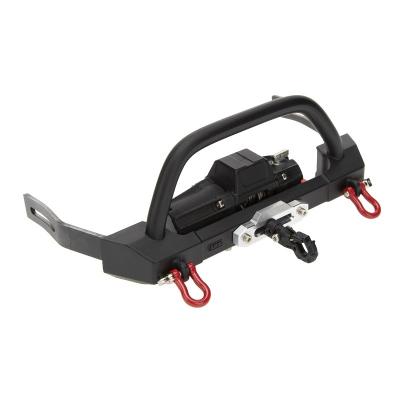 China Made of High Quality 1/10 Metal Front Bumper Wrangler Metal Front Bumper with Winch for AXIAL SCX10 90046 TRX4 RC Crawler for sale