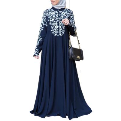 China Abaya Contrast Color Long Dress Women's Casual Hot Stamping Splice Modern High Quality Muslim Dress Abaya Islamic Clothing for sale