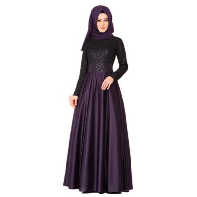 China Casual Modern Women's Abaya Chiffon Kaftan Dress Long Sleeve Muslim Maxi Dress Islamic Evening Gown Flower Muslim Dress for sale