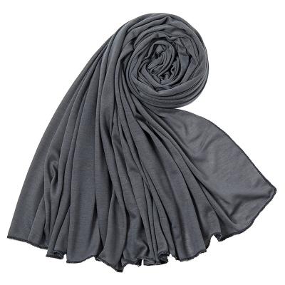 China Ribbed Hijab Tank Covers Long Soft Modal Muslim Hijab Head Veil Solid Color Scarf Wrap Scarves for sale