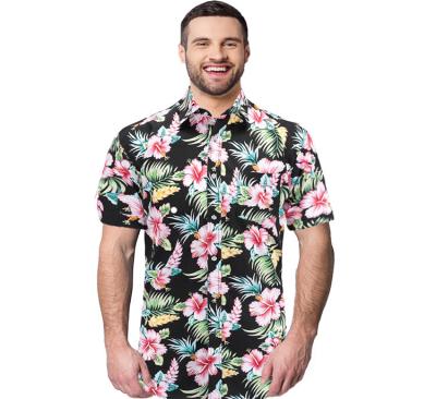 China Funny Hawaiian Beach Shirt Men's Clothing Design Printed 100% Cotton Viable Short Sleeve for sale