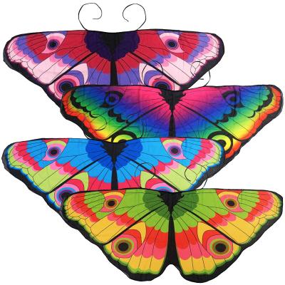 China 2021 Fashion Breathable Butterfly Wings Costumes Child Kids Girls Cape Butterfly Print Shawl Pashmina Costume Ponchos And Accessory Capes for sale