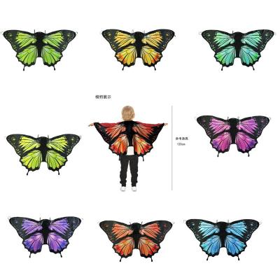 China 2021 Breathable Fancy Butterfly Wings Costumes Toddler Girls Cape Butterfly Print Shawl Pashmina Costume Ponchos And Accessory Capes for sale