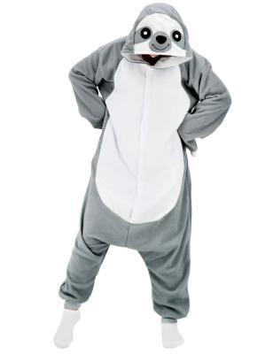 China 2021 Adult's Breathable Gray Sloth Onesie Pajamas Animal Homewear Sleepwear Jumpsuit Costume For Men Women Breathable for sale