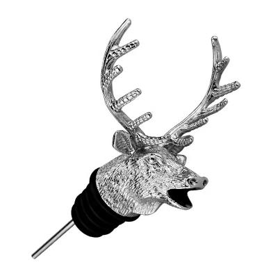 China China Hot Selling Metal Pour Over Wine Stopper Alloy Deer Head Wine Bottle Stopper for sale