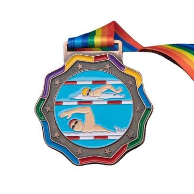 China Custom Freestyle Wholesale Butterfly Medal Swimming China Metal Competition Medal for sale