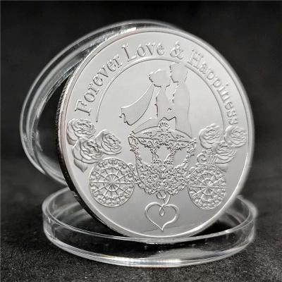 China USA Forever Wholesale Spanish Love Silver Coin Keepsake Metal Love Coin Wedding Coin for sale