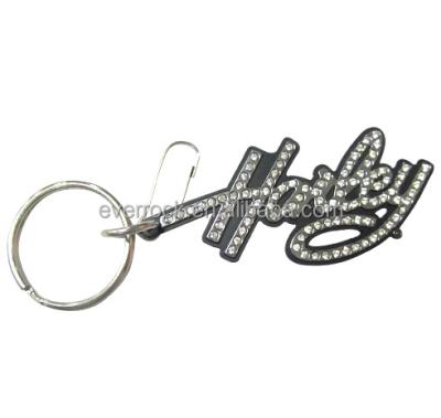 China Promotion/souvenir metal Carabiner key chain/key chain high quality luxury rhinestone letter collection for sale