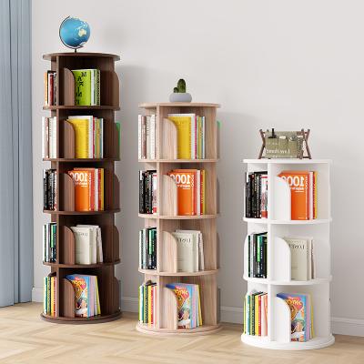 China Rotate 360 ​​Degree Solid Wood Revolving Shelf 360 Degree Bookcase Shelf Floor for sale