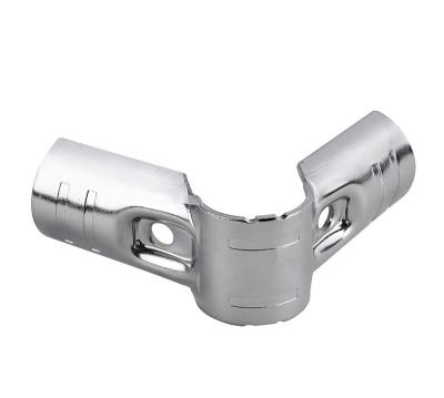 China Handcart Pipe Joints Connector Stainless Silver Steel Pipe Joints for sale