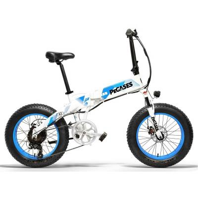 China Aluminum alloy 20 inch fat tire 48v electric bicycle 13Ah lithium battery rechargeable folding ebike for adult for sale