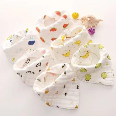 China Washable Organic Gauze Bandana Baby Wrap Absorbent Drool Bib Bib Muslin and Bamboo Bibs Double Bandana for sale