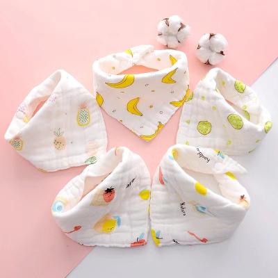 China Washable Baby Bibs Burp Cloths Muslin Double Gauze Infant Baby Shower Gift Soft Bibs for sale