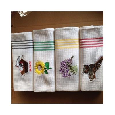 China Hot Selling Compressed Custom Printed Tea Towels Fit Kitchen Towels 100% Cotton Kitchen Tea Towel for sale