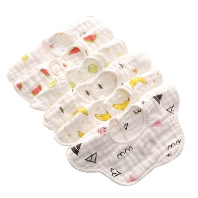 China 8 Layer Cotton Baby Products Gauze Child Bib 360 Petal Bib Newborn Baby Towel WATERPROOF AND DIRTY for sale