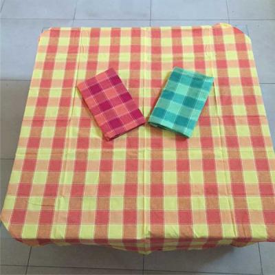 China Simple Plaid Polyester Tablecloth Fabric Tablecloth Waterproof Restaurant Tablecloth for sale