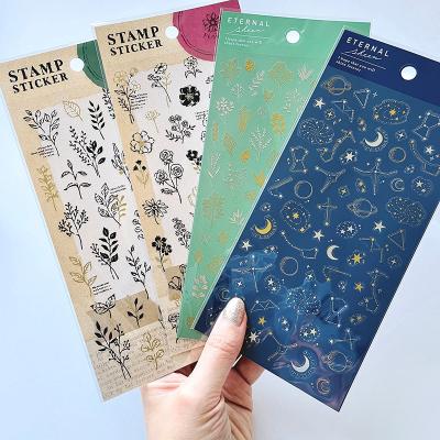 China Waterproof Custom Cartoon Printing Matte Vinyl Paper Gold Foil Stamping Sticker Package Label Foil Kiss Cut for sale