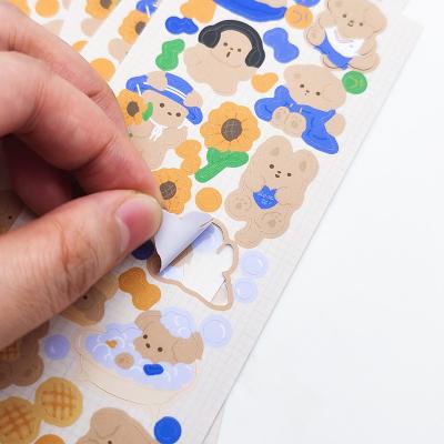 China Low Moq Factory Vinyl Printing Kawaii Deco Custom Cartoon Clear Transparent Waterproof Vinyl Sticker Sheet for sale