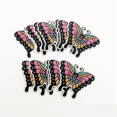 China Cartoon Sticker Butterfly Shape Luggage Paper Die Cut Stickers Decorative Labels Pack Printing Custom 100 for sale