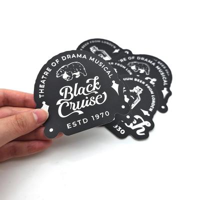 China Silver Foil Waterproof Custom Die Cut Sticker, Christmas Luxury Cartoon Hot Stamping Vinyl Waterproof Die Cut Sticker for sale