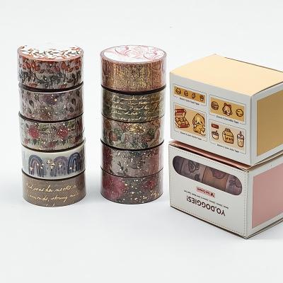 China OEM Waterproof Factory Manual High Quality Blueprint Printed Gold Foil Washi Tape Customized Printing for sale