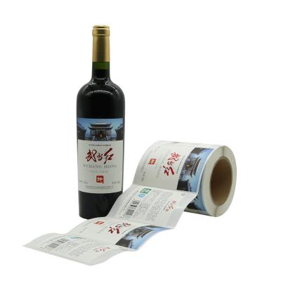 China Personalized Custom Heat Sensitive Wine Logo Embossed Stickers For Bottle Texture White Wine Paper Label for sale