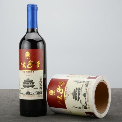 China Wine Label Personalization Sticker Design Roll Alcohol Heat Sensitive Whiskey Bottles Sticker Printing Gold Foil Labels for sale