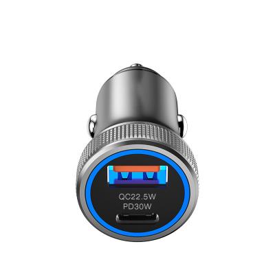 China New Design New Arrival OEM 2023 Dual Fast Usb Car Charger QC3.0 Palladium Usb Plug Adapter Type-C Usb Charger For Micro Car Car Charger for sale