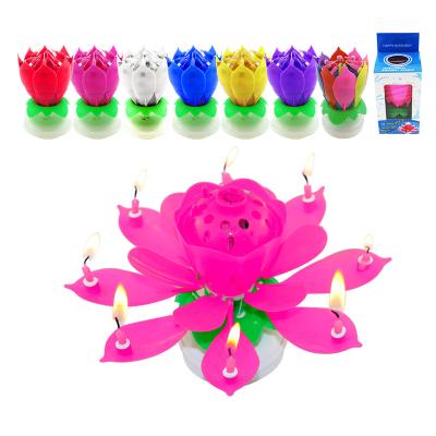 China Music FUNN114 the most popular magic lotus cake flower birthday music candle for sale