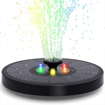 China ColorLED lght FUNN173 3W Solar Bird Bath Fountains with 2000 mAh Battery 6 Lights 7 Nozzles Colorful LED Solar Water Fountain Pumps for sale