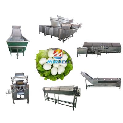 China Full Automatic Snack Plant Quail Egg Hard Shell Slitting And Peeling Equipment , Quail Eggs Peeling Processing Line for sale